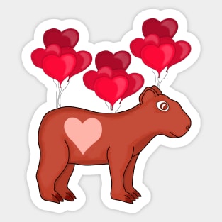 Capybara Hearts Love Sticker